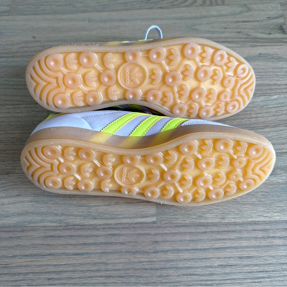 Adidas Gazelle Lilac Neon Yellow Sneakers 8 - Picture 10 of 10